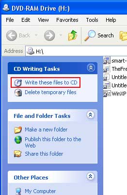 Write these files to disc